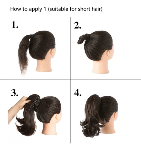 Extensión De Cola De Caballo Para Cabello Sintético Marrón O
