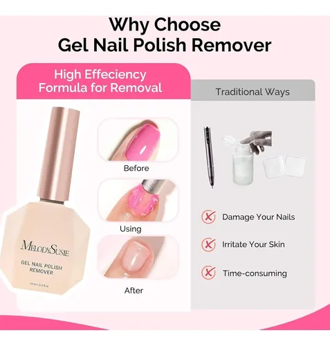 Removedor De Esmalte En Gel Melodysusie 15ml Kit Manicura