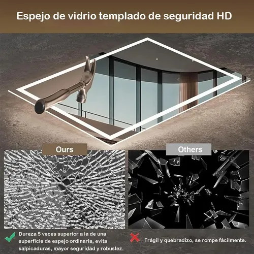 Dyc Espejo Luz Led Touch Pared Tocador Baño Vestidor 3