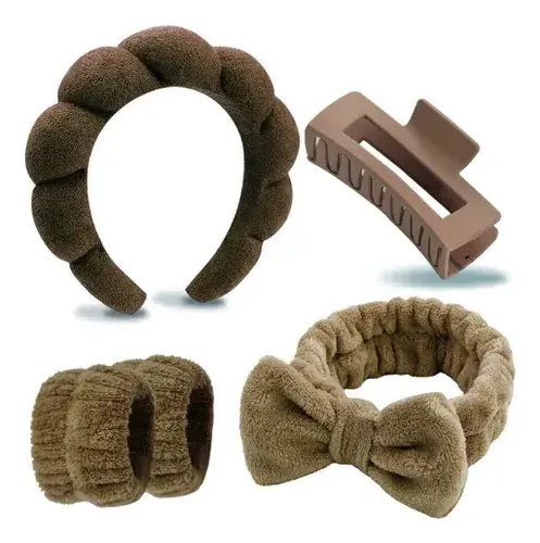 Diademas Y Muñequeras Para Maquillaje Y Spa, 5 Piezas