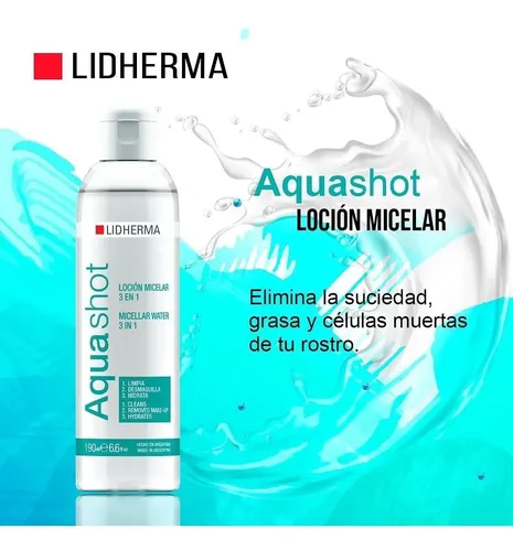 Aqua Shot Locion Micelar Limpiadora Desmaquillante Lidherma