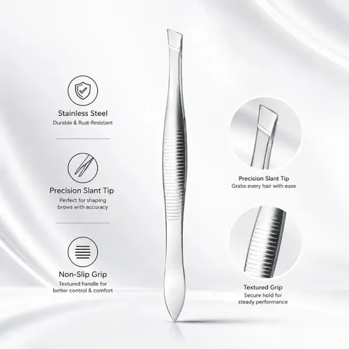 Pinzas Para Cejas De Acero Inoxidable