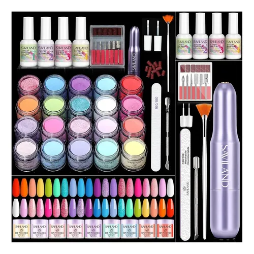 Kit Profesional De Uñas En Polvo Saviland 89 Pcs Summer