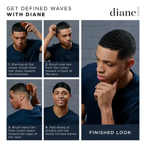 Cepillo Wave Diane Premium 100% Cerdas De Jabalí Para Hombre