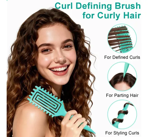 Cepillo Para Cabello Rizado, Cepillo Para Definir Rizos Con