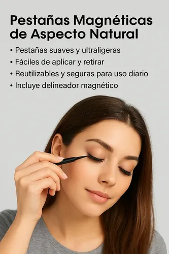 Pestañas Magnéticas X3 Delineador 5 Iimanes Kit Premium