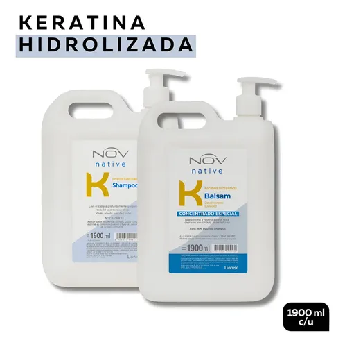 Shampoo Y Acond Keratina Hidrolizada Nov Native 1900ml
