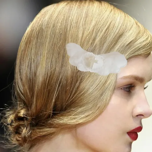 Pinza Para El Pelo Y2k Con Forma De Ala De Ángel Aesthetics  Black-2p