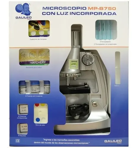 Microscopio Con Luz Y Espejo Reflector Galileo Mp-b750