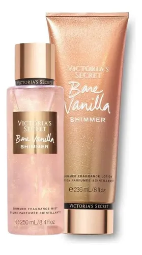 Kit Victoria Secret Bare Vanilla Shimmer Body Splash + Crema