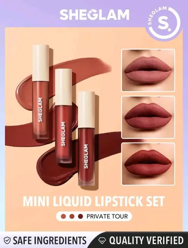 Lápiz labial líquido mate Allure Sheglam Color Private Tour de 3 colores