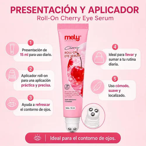 Serum Contorno De Ojos Roll On Mely Ojeras Bolsas 15ml