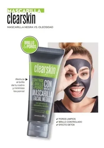Clearskin Avon Mascarilla Facial Negra Jabon Exfoliante Set