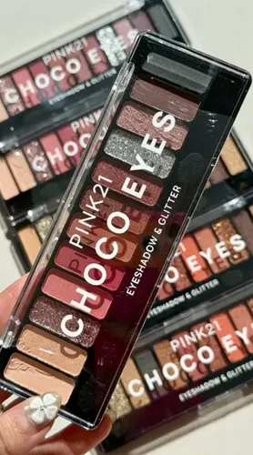 Paleta Sombras Pink21 Choco Eyes 24 Colores Matte Glitter