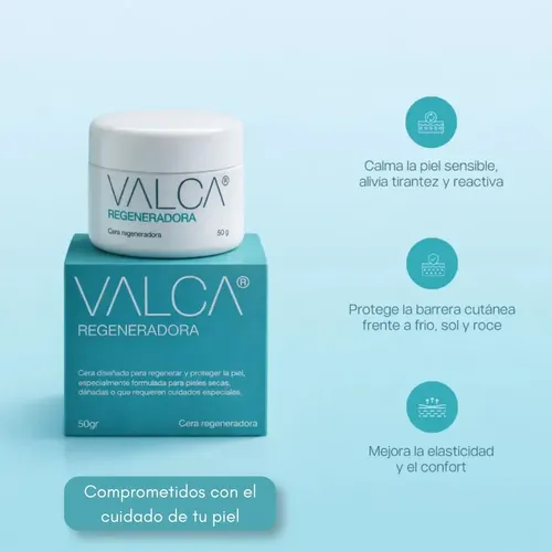 Cera Regeneradora Valca para Piel Seca y Sensible, Con Vitamina A y Omega