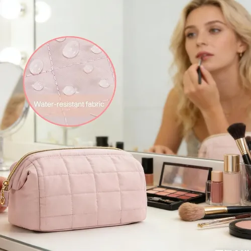 Bolsa De Maquillaje De Viaje, Algodón Acolchado, Neceser