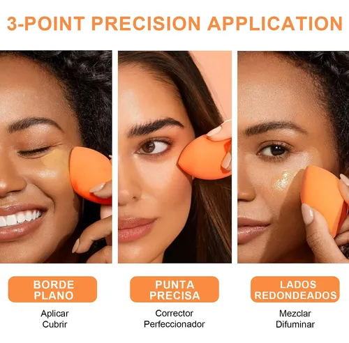 Esponja Maquillaje 2 Piezas 3 Facetas Limpieza