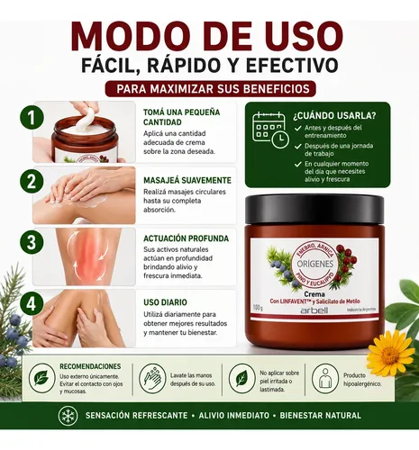 Crema Enebro Arnica Origenes Aliviar Constracturas Calambres