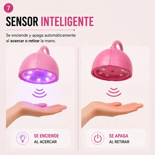 Cabina Lampara Uñas Inalámbrica 27w Uv Led Calabaza Rosa