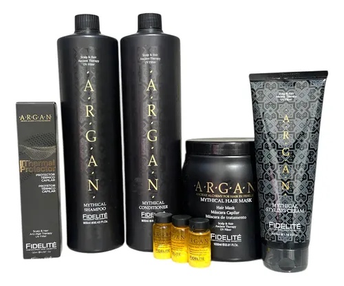 Kit Argan Oil Fidelite Sh Acond Protector Máscara Ampolla