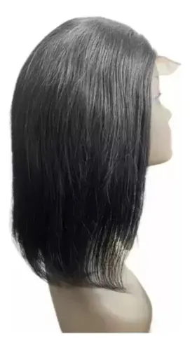 .. Peluca Corta De Encaje Natural De 35 Cm De Cabello Humano