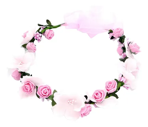Diadema De Flores Para Novia, Tocado Ajustable Bohemio