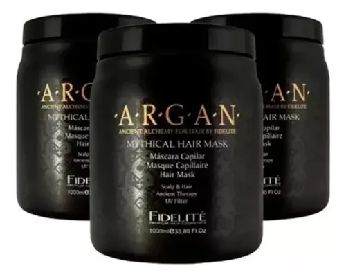 Combo X3 Mascara Mythical Argan Capilar Fidelite Nutre 1000g