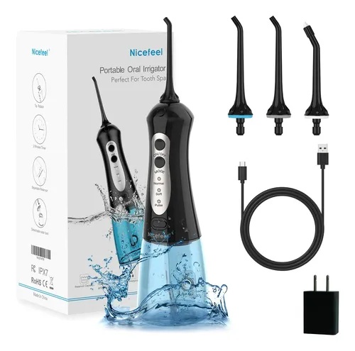 Hilo Dental Inalámbrico Nicefeel 300ml, Portátil Y Recargabl Blue Black