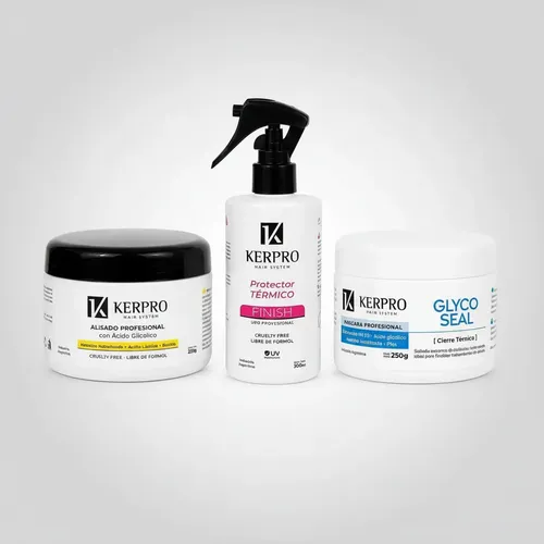 Kit Alisado Keratina Kerpro + Finish + Máscara Sin Formol