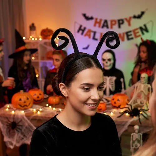 Vincha Antenitas De Hormiga Para Halloween Black-1unid