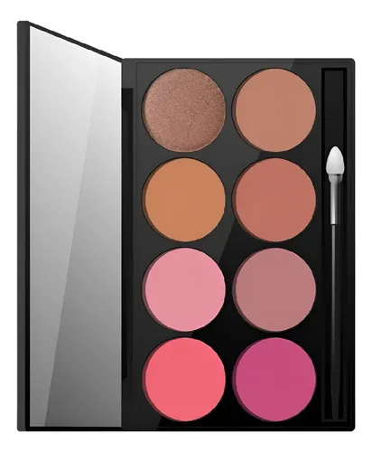 Paleta De Rubores Compactos X 8 Tonos Con Espejo Xúlu Z486
