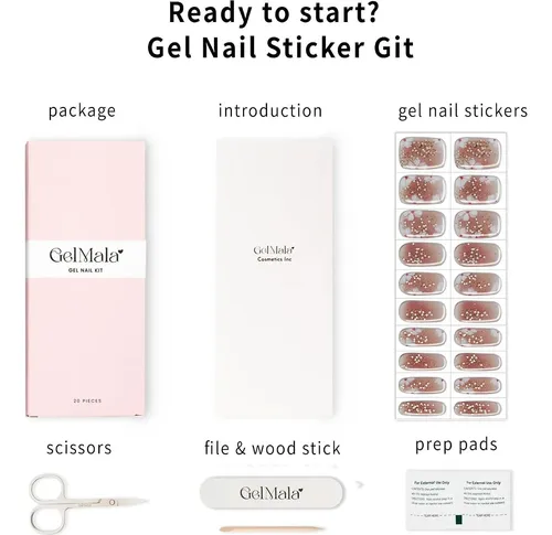 Gelmala Gel De Uñas Semicuradas Con Tiras De Gel Dawn