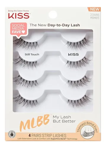 Pestañas Postizas Mlbb Kiss Mbm05 4 Pares De Tiras