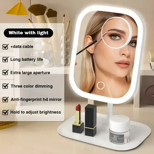 Espejo De Maquillaje Con Luz Led Usb Y Control Táctil 3 Colo