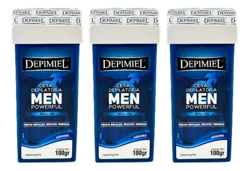 Kit X3 Ceras Roll On Men Powerfull Azuleno Depimiel