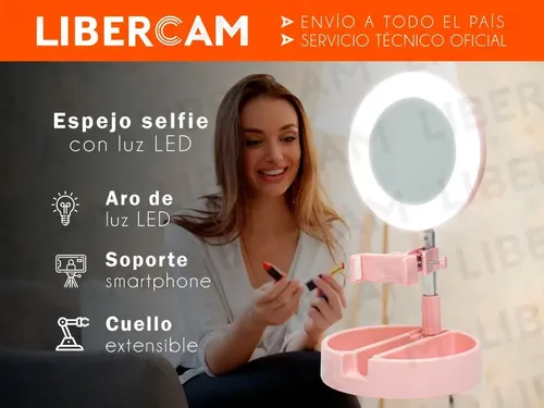 Espejo Selfie Porta Celular Luz Led Ring Light Usb Maquillaj