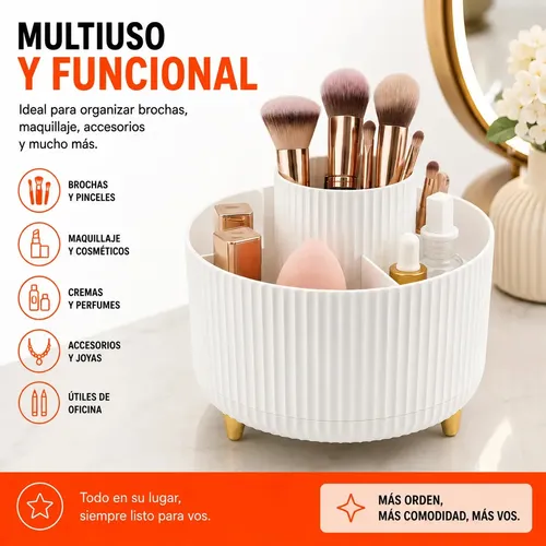 Organizador Maquillaje Porta Cosmetico De Brocha Giratorio