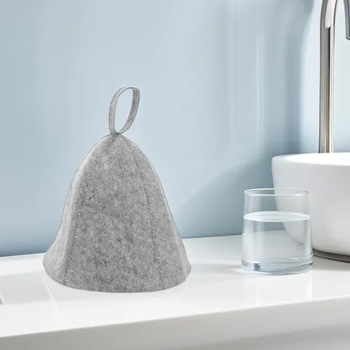 Gorro De Baño Ruso De 3 Piezas: Gorro De Sauna De Fieltro, G