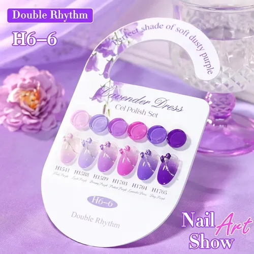Kit Gel Uñas 6 Colores Hema Free Double Rhythm