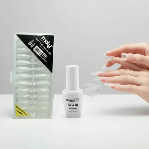 Tips Para Soft Gel Matte Cortos + Press Cherimoya 15ml Matte Stiletto