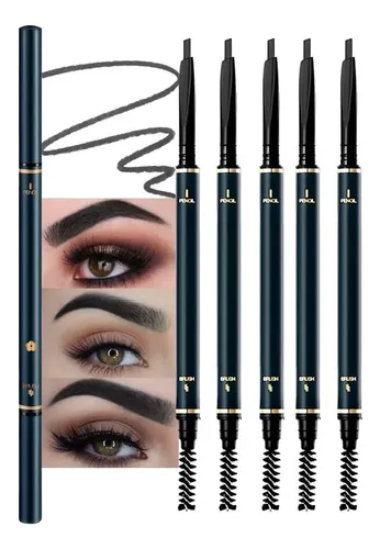 Lápiz De Cejas Feicuiyun 5pcs Impermeable Ultrafino Negro
