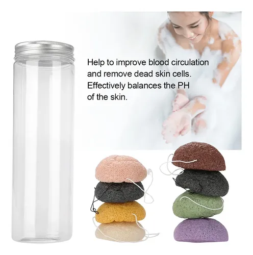 Natural Konjac Flutter, 8 Unidades, Color Redondo, 100% Lava