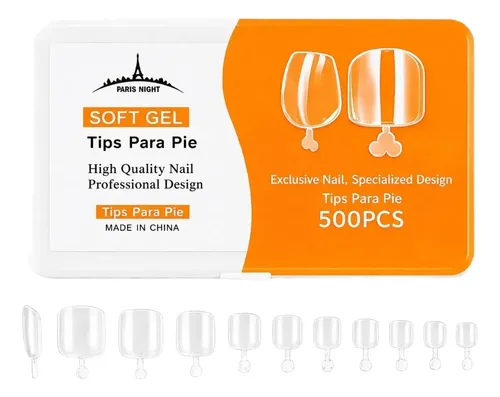 Tips Pará Pies Alta Calidad Soft Gel Paris Nigth