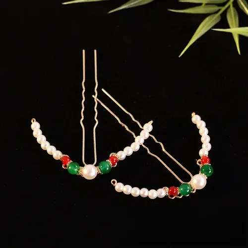 Juego De Accesorios Para El Cabello Con Flores Y Abalorios