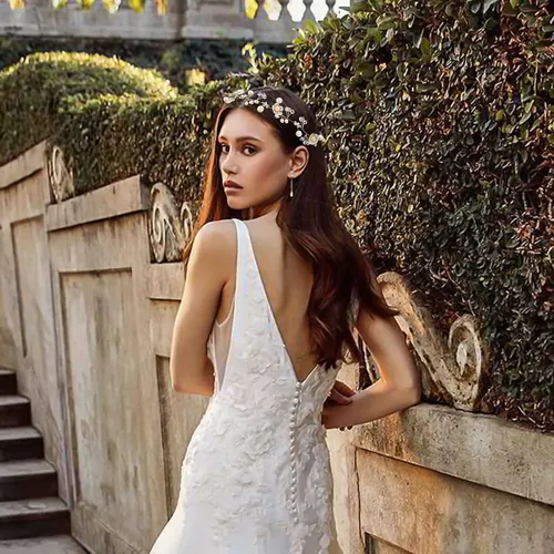 Tiara De Novia, Cristal Dorado Y Perla, Tiara De Novia /