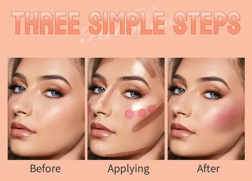 Barra De Contorno, Colorete Facial Iluminador, Barra Ilumina