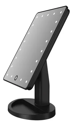Espejo Rectangular de Mesa Con Luz LED, Negro – On Your Face