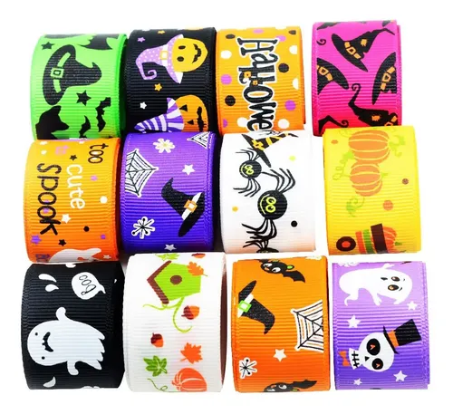 Palo De Calabaza De Halloween Con 12 Cintas Gorgoranas Multicolor