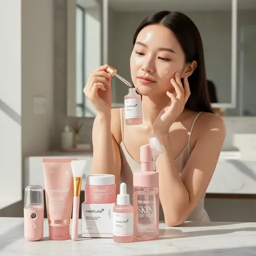 Combo Skincare Medicube Capsulas+ Mask+ Serum+ Nano +espuma