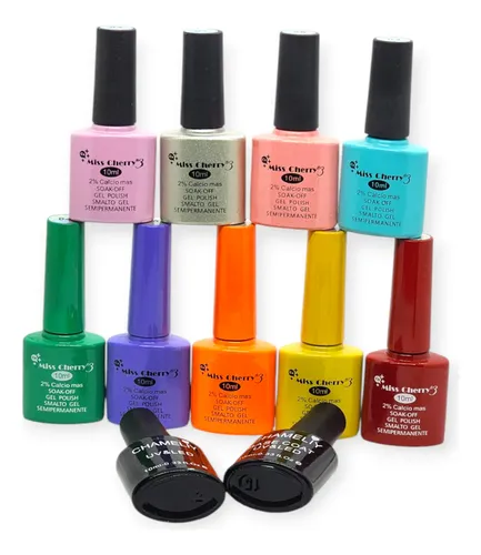 Kit 11 Esmaltes Charm Limit + Base Y Top Coat Uv Led